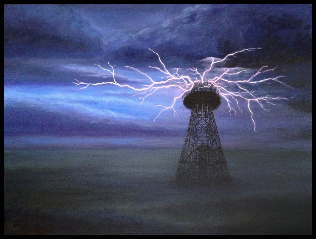 tesla_wardenclyffe_tower_w_landscape_by_lisacrowburke-d5y4sh6